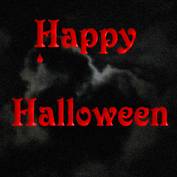 Czerwony napis szczęśliwego Halloween